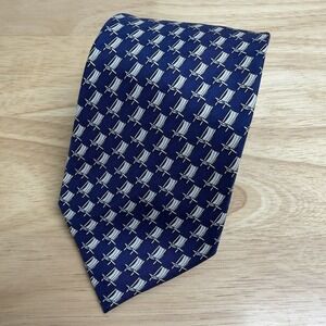 Sero New England Classics Men's Necktie Blue All Over Print Silk Tie Lawn Chair